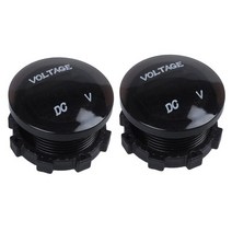 2X 12V-24V DC Voltmeter Car Monitor Motorcycle LED Red Waterproof Black, 01 빨간