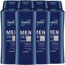 Suave 남성용 차콜 3-in-1 샴푸 컨디셔너 및 바디 워시 793.28 수아브, Charcoal