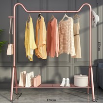 골드행거 매장용행거 옷가게 이동식 고정식 철제 튼튼한 행거 금속인테리어 북유럽, 로즈골드 120