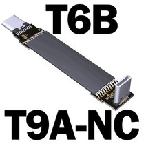 직각 USB C 연장 케이블 USS 3.2 To 남성/남성 플랫 Gen2x2 20G.bps 전류 용량 3A, 04 T6B-T9A-NC_11 0.8m