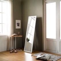 레노 우드 거치형 스탠드 슬림 전신거울, 워시