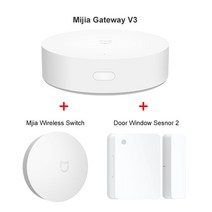샤오미-스마트 홈 키트 Mijia 게이트웨이 허브 V3 지그비 도어 윈도우 센서 인체 물 홍수 누출 감지 Mi 홈으로 작동, 세트 d