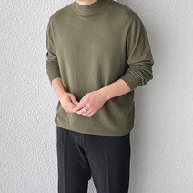 코튼 부드러운 캐시 비스코스 스판 반폴라 스웨터 반목티 니트 (10color)