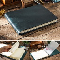 가죽노트 4컬러 무지 드로잉 크로키 메모장 A4 스케치nop574, SPRg_브라운