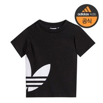 아디다스 키즈 85cm-100cm 유아 오리지널 빅 트레포일 라운드 반팔 티셔츠-FM5607