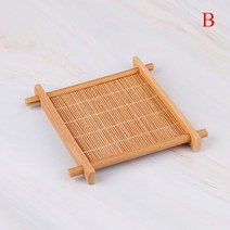 전통소반 다과상 호족반 손님 접이식 반상 전통 레트로2크기 미니 수제 대나무 컵 매트 커피 음료 쿵푸 차, 02 12X 12cm