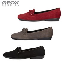 제옥스 GEOX 정품 여성 19FW 스웨이드 플랫 아니타 W1S47NC9F11 41 72 블랙 그레이 레드