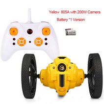 RC카 805 와이파이 FPV 카메라와 805A 점프 스턴트 자동차 유연한 바퀴 회전 LED 야간 조명 RC 로봇 바운스 완구, [06] 805A-Yellow-1B-200W