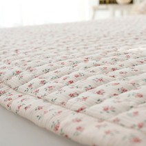 소녀 워싱 아사순면 부드러운 꽃무늬패드Q 핑크