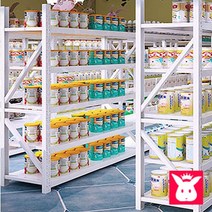 철제선반 경량랙 무볼트 조립식앵글 철재 베란다 다용도실 공장창고 메탈선반 - 부품조합, 기둥빔(세로)1개-화이트