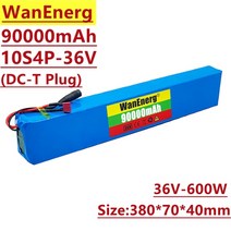 전동킥보드보조배터리 10s4p 36v 리튬 이온 배터리 팩 90ah 42v 600w 30a 자전거 자동차 및 전기 스쿠터에 적합 bms 내장, 1pcs 배터리 팩
