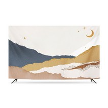 명화 티비 TV 덮개 가리개 인치 종류별 무지개 럭셔리 거실 모니터 먼지 커버 42 55 65 75 액자 풍경 HA11, 50인치 하오웨