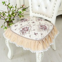 화장대 의자 커버 스툴 미니 레이스 유럽 북유럽 자수 꽃무늬 꽃 43x45cm 식탁 프린트 플라워 무늬, 부비안팡전 지세