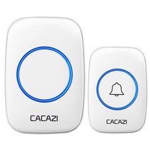 차임벨 무선초인종 도어 차인 챠임 벨 CACAZI-홈 무선 초인종 110db 웰컴 프렌드 스마트 300 미터 장거, 11 white 1TR x 1RE