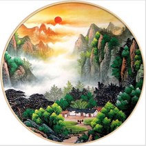 더라이트 3D 보석십자수 풍경화 원형비즈 DIY키트 (5만원이상 구입시 사은품) 20071716 구슬/비즈 DIY 키트, 100*100cm(주문제작)