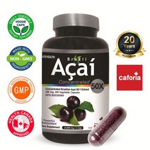 브라질 아사이베리 분말 50배 고농축 280mg (14 000mg) 200캡슐 | 캐나다 직배송 by 카포리아