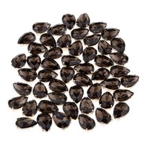 ZCD 50 조각 크리스탈 비즈 장식품 DIY 봉제 공예품, 14x10x5mm, 유리, 짙은 회색