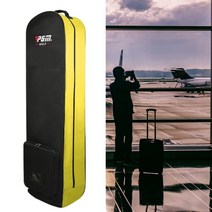 캐디백 항공커버 골프 항공 가방 골프 가방 여행 바퀴 보관 가방 접이식 비행기 여행 천, 노란색