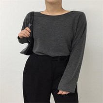 주식회사 브이와이 VY 여자 라운드 클래식 롱슬리브 솔리드 롱 티셔츠 (9059291)