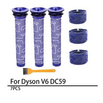 진공 청소기 부품 용 프리 & 포스트 모터 필터 # - 키트, [02] 7pcs