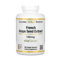 캘리포니아골드 CGN CG땡 포도씨 추출물 100mg 120개 360개 폴리페놀 고약사, 360정, 1개