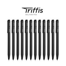 모나미 트리피스 볼펜 0.5mm, 12개, 블랙