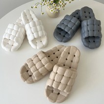 무타공마켓 퀄팅디자인 고급 푹신한 미끄럼방지 욕실슬리퍼, 그린, 1개