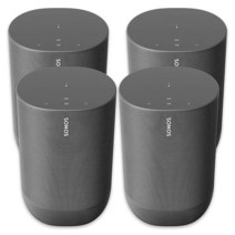 Sonos Move - 배터리 전원 스마트 Wi-Fi 및 블루투스 스피커 알렉사 내장 - 블랙 (4팩)