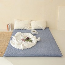 일음쇼핑^^*m바닥에 까는 두꺼운 접이식 3단 요 매트리스 차박 자취방 용리스 요매트 원룸 요리스 요토퍼 요커버 캠핑일medi^*^, 블루