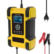 오토바이배터리충전 범용 자동차 배터리 충전기 12V 대용량 트럭 유지 장치 AGM 딥 사이클 VRLA 펄스 수리, 02 Yellow EU Plug