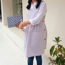 방가지똥 아니카 연라벤더 린넨 앞치마, M사이즈