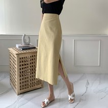 뒷밴딩 슬릿 린넨스커트 8color