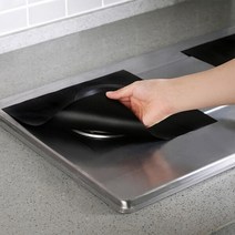 가스레인지 기름 찌든때 방지 커버 기름튐안심 가림막, 상세페이지참조, 블랙 4개입
