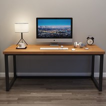 쌍둥이책상 솔리드 우드 컴퓨터 데스크톱 단순한 이중 현대 책상 홈 데스크 북유럽 럭셔리 럭셔리 사무실 E -Sports Station, 12 가벼운 지표수 기반 페인트, 200x80x75cm