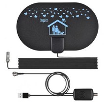 공청안테나 디지털tv안테나 tv안테나 HDTV 디지털 TV 안테나 범용 4K 2000 마일 DVB-T2 공중 증폭기 신호, 01 Black