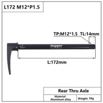 트레일러 로라 평로라 스마트 자전거 HEPPE-MTB 로드 바이크 스루 액슬 프론트 포크 샤프트 꼬치 리어 허브 액슬 12x14 2/148 12x10 0/110 축 퀵 릴리스, L172 M12x1.5 TL14