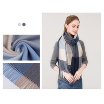 체크 패브릭 머플러 마린블루 스카프 뜨개질 목도리예쁘게매는법 보카시 데일리 캐주얼