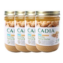 카디아 크런치 피넛 버터, 454g, 4개