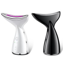 [쓰리몰] 갈바닉 LED 초음파 마사지기 고주파 진동 목 리프팅 얼굴 마사지기 홈케어, 미뉴솜솜 블랙