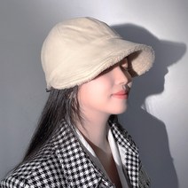 믹스어블 따뜻한 겨울 챙넓은 양털 볼캡 방한모자 패션 모자 얼굴 작아지는 모자