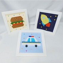 [아트공구][펠트네_072]패브릭아트 액자액자만들기, 햄버거