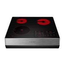 쿠첸 하이브리드 전기레인지 3구 CIR-E3102SVBE+스탠드케이스, CIR-E3102SVBE