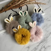 키치 큐티 밍크 퍼 머리끈 헤어슈슈 곱창밴드 세트 F249