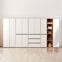 동서가구/착불 앙쥬 400 터치 거울옷장 DF920105, 그레이