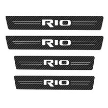 자동차 도어 임계 값 스커프 플레이트 탄소 섬유 씰 프로텍터 스티커 KIA RIO 2012 자동 엔트리 페달 가드, [01] 4개 RIO
