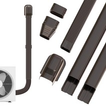 LBG Products 너비 7.6cm(3인치) 2.7m(9피트) 미니 스플릿 라인 세트 커버 PVC 장식 파이프 키트 덕트리스 에어컨 액세서리용 중앙 AC 히트 펌프용 브라운23, Brown-3
