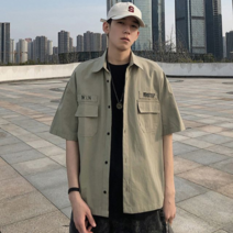 남자셔츠 야상 남방 반팔셔츠 캐주얼나방 오버핏 반팔남방 남성셔츠 포켓 야상 밀리터리남방 캐주얼티셔