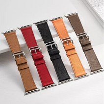 재고정리 프랑스 명풍 앱송가죽 애플워치호환 가죽스트랩, 다크브라운, 42-44-45mm