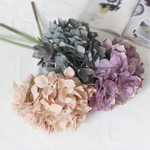 나비같은 꽃잎 풍성한 수국 조화 카페 실내 조경 데코레이션 아파트베란다꾸미기 홈스타일링, 퍼플