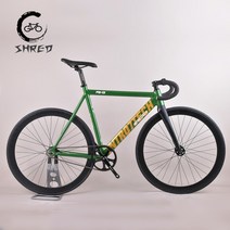 풀샥mtb 풀샥MTB 트랙자전거 트렉자전거 트렉mtb 7 고정 기어 자전거 알루미늄 프레임 탄소 포크 단일 속도 전체 자전거 트랙 자전거 40 알루미늄 휠 브레이크, 초록, 55cm(178cm-185cm), 1